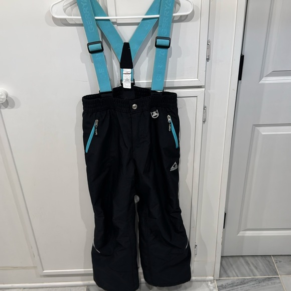 Snowpants black size M 10 12 removable suspenders Gerry fleece lined. - Picture 1 of 4